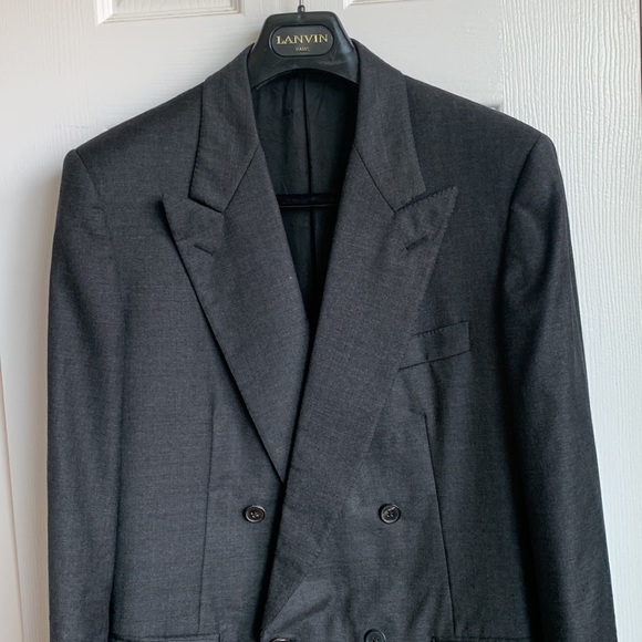 LANVIN Wool Grey Double Breasted Blazer - Picture 2 of 11